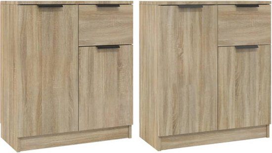 vidaXL Dressoir Sonoma Eiken Bewerkt Hout 60x30x70 cm