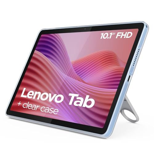 Lenovo Tab, 10.1 inch FHD display, Mediatek Helio G85 processor, 4 GB RAM, 128 GB geheugen, WiFi 6, Android 14 tablet, TPU-hoes inclusief polarblauw