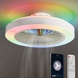Avacy Plafondventilator met Verlichting - Plafondlamp Ventilator - Plafonniere - LED RGBW - Tuya Wifi Smart - Afstandsbediening - ⌀ 50cm - Wit