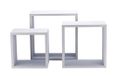 King Home M1106006/B plankenset, vierkant, MDF, wit, 35 x 16 x 35 x 30 x 16 x 30 x 25 cm, 3 stuks