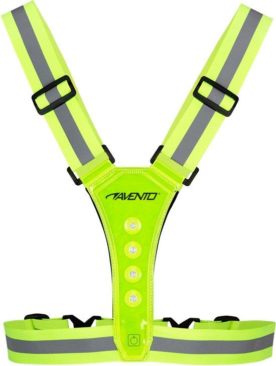 Avento Hardloop Veiligheidsvest Reflecterend met LEDs - Geel - One Size
