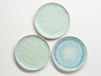 Série Frozen, service de table en céramique pour 4 personnes, service combiné de 16 pièces aux formes organiques, vaisselle colorée mouchetée, grès, turquoise-vert