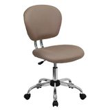 Flash Furniture Beverly Bureaustoel met gemiddelde rugleuning, netstof, gewatteerd, met chromen sokkel, koffiebruin