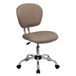 Flash Furniture Beverly Bureaustoel met gemiddelde rugleuning, netstof, gewatteerd, met chromen sokkel, koffiebruin