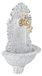 Fontaine murale fonte - Design antique - Avec robinet - Blanc - 40 x 24,5 x 13 cm
