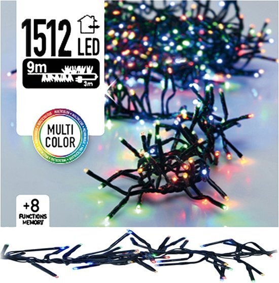 - Clusterverlichting 1512 LED 11m multicolor