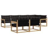 vidaXL Buiten bank set 7 st Wit en zwart