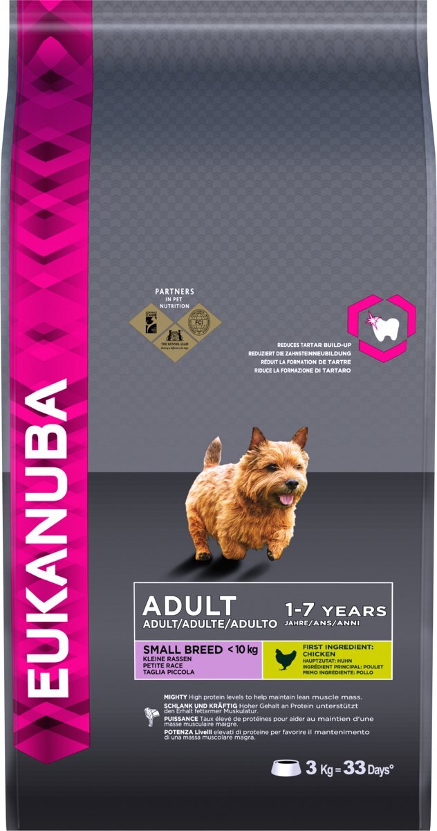 EUKANUBA Dog Adult - Small Breed - Kip - Hondenvoer - 3 kg
