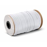 Weddecor Witte elastische naaigaren 5 mm gladde afwerking voor breien, handwerk en handwerk accessoires, velgen en kleding productie, 100 meter