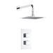 Kit de douche thermostatique encastrable en laiton massif chromé avec tête design