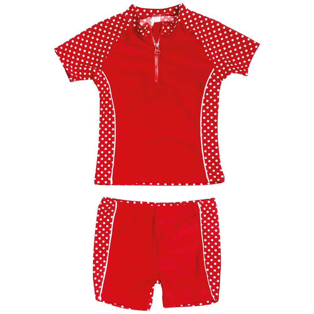 Playshoes UV zwemsetje Kinderen Dots Rood Maat 86/92