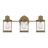 Quoizel LED Badkamerarmatuur Riggs | 3X E27 Max 40W | IP44 | Weathered Brass