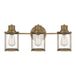 Quoizel LED Badkamerarmatuur Riggs | 3X E27 Max 40W | IP44 | Weathered Brass