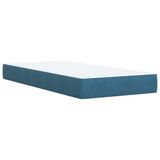 VidaXL Boxspringbed met matras, donkerblauw, 120x190 cm, fluweel