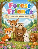 Forest Friends: A coloring book for kids ages 6-8 / 30 Cute Woodland Animal Designs