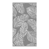 Fusion Grey Leaf Handdoek, 50 x 90 cm, 100% katoen, superzacht, tropische palmprint, Matteo Collection