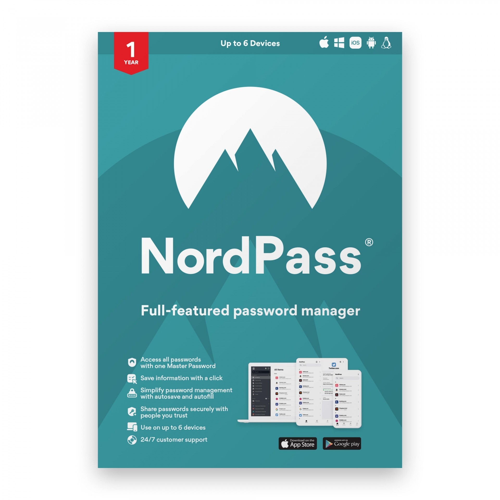 NordVPN NordPass Password Manager 1-year subscription