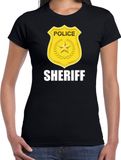 Bellatio Decorations Sheriff Police embleem t-shirt zwart voor dames L