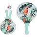 Free & Easy Strandsporten beachball set met tropische print groen handvat 41 cm