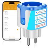 SURFOU Intelligent stopcontact met meting van het stroomverbruik, Alexa intelligent stopcontact voor thuis, werkt met Alexa, Google Home en SmartThings, spraakbediening, externe toegang, 16 A
