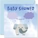 Nieuwe Babykaart Jongen Olifant Ontwerp voor Baby Shower, Goed gedaan Gefeliciteerd Nieuwe Baby Kaarten, Welkom In De Wereld Thuis Geschenken, 145mm x 145mm Baby Wenskaarten voor Ouders