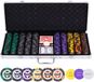 Longfield Pokerset 500 Chips 14 gram - Chips met Waarde (High Stake) - Speelkaarten, Dealer Button & Dobbelstenen - Engelhart