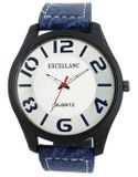EXCELLANC Herenhorloge lederimitatie Mineralglas