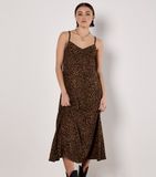 Apricot Maxi-slipjurk van crêpe met dierenprint