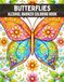 Butterflies Coloring Book: 40 Beautiful Large Print Butterfly and Floral Designs for Stress Relief and Relaxation