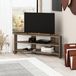 Meuble TV d'angle avec 2 étagères pour salon ou bureau
