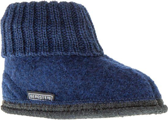 Bergstein Cozy blauw sloffen uni - Babyslofjes - Dark blue