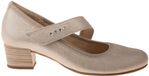 Gabor Pump Wit Nubuck Blokhak 3-4 cm Klittenband Ronde Neus 42