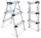 Échelle pliante en aluminium, 3 marches, couleur argent, charge maximale 150 kg