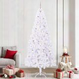 vidaXL Kunstkerstboom met 300 LED, Wit, 240 cm, PVC en Staal