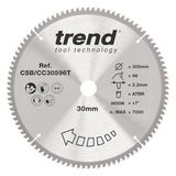 Trend Wood CSB/CC30596T Accu-ATBR-verstekzaagblad, 305 mm diameter, 30 mm boring, 96 tanden, 2,2 mm snijvoeg, +7° haak, TCT, extra fijn oppervlak