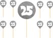 Folat Cake toppers - 15 pièces - argent - 25 ans