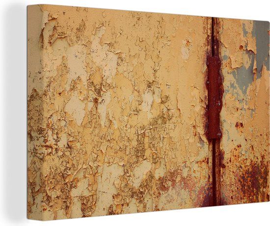 OneMillionCanvasses Canvas schilderij 140x90 cm - Industrieel - Roest - Staal - IJzer - Muurdecoratie