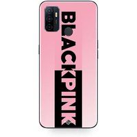 Maniacase Etui Oppo A32 Blackpink logo roze en zwart