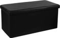 Atmosphera Poef/hocker - zwart - PU/MDF - 76 x 38 x 38 cm - opvouwbaar - opbergbox