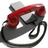 Opis 60s micro - Retro telefoon handvat voor Android smartphones, tablets, notebooks en mobiele telefoons in de vorm van een klassieke telefon hoorn (rood)