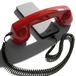 Opis 60s micro - Retro telefoon handvat voor Android smartphones, tablets, notebooks en mobiele telefoons in de vorm van een klassieke telefon hoorn (rood)