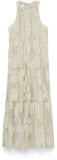 VERO MODA VMBRONYA HALTERNECK 7/8 DRESS EXP Maxi jurk Dames Oatmeal Gebloemd Polyester