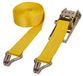 Kerbl 37190 sjorband voor zware belasting, 2-delig, geel, 75 mm, 8 m, 10 kg