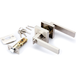 Nickel Satiné 65mm Zamak Poignée de porte carrée avec serrure à clé 8003