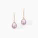 Boucles d'oreilles pendantes en or rose ou jaune avec perle de culture