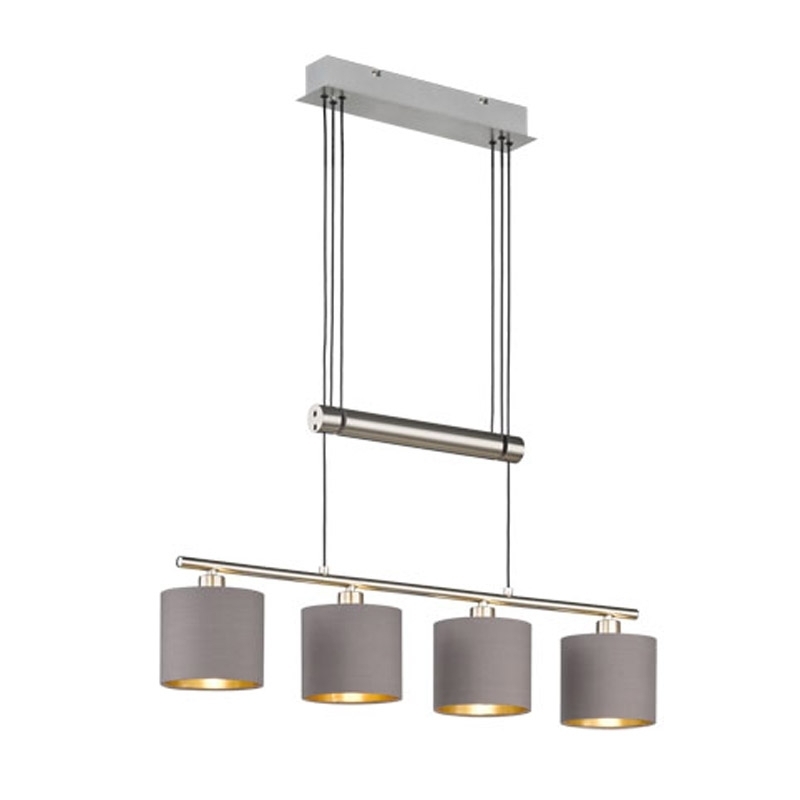 Trio Hanglamp Garda 4-lichts Nikkel 305400441