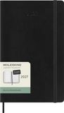 Moleskine 12 Monate Wochen Notizkalender Deutsch 2027, Large/A5, 1 Wo = 1 Seite, rechts linierte Seite, Weicher Einband, Schwarz