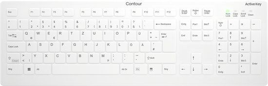 Contour Design Active Key AK-C8112 Toetsenbord Medisch RF Draadloos QWERTZ Duits Wit