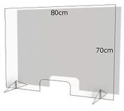 Spatbescherming van plexiglas, 80 x 70 cm, virusbescherming, hoestbescherming, niesbescherming, opzetstuk voor toonbank, tafelopzetstuk