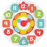 Playgo Play houten leerklok en sorteervormen - educatief speelgoed 13-delig.